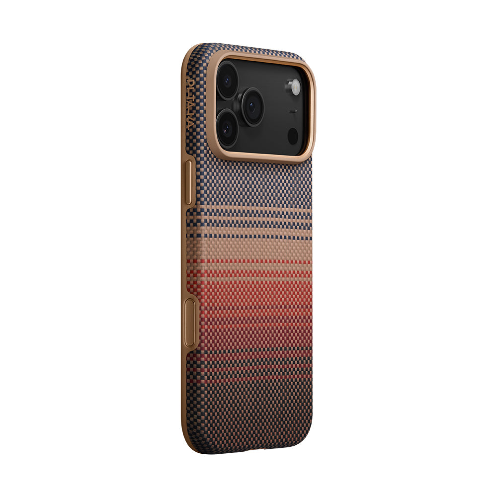 Pitaka Military-Grade Sunset-Moonrise Serisi iPhone 17 Pro M-safe Şarj Özellikli Aramid Fiber Kılıf
