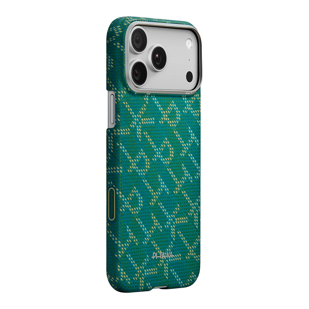 Pitaka Tactile Woven Monogram Serisi iPhone 17 Pro M-safe Şarj Özellikli Aramid Fiber Telefon Kılıfı