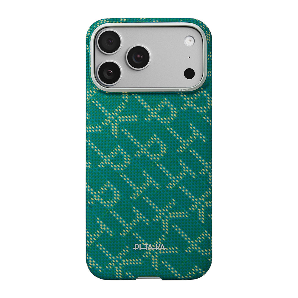 Pitaka Tactile Woven Monogram Serisi iPhone 17 Pro M-safe Şarj Özellikli Aramid Fiber Telefon Kılıfı