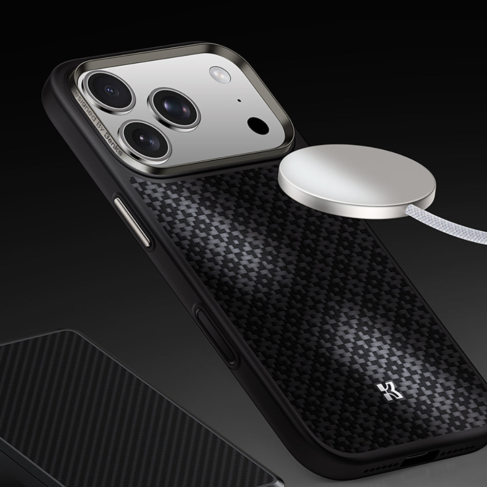 Benks ArmorPro ArmorGrid Serisi Kevlar iPhone 17 Pro M-Safe Şarj Özellikli Telefon Kılıfı