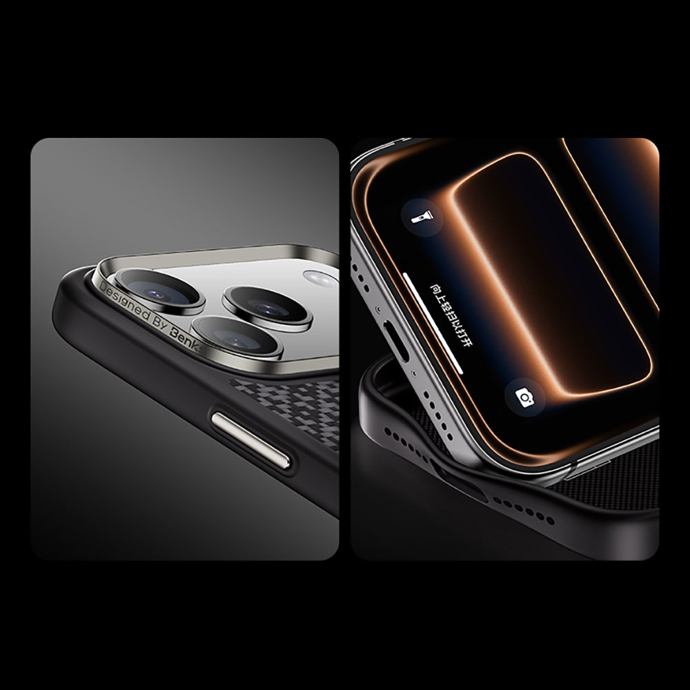 Benks ArmorPro ArmorGrid Serisi Kevlar iPhone 17 Pro M-Safe Şarj Özellikli Telefon Kılıfı