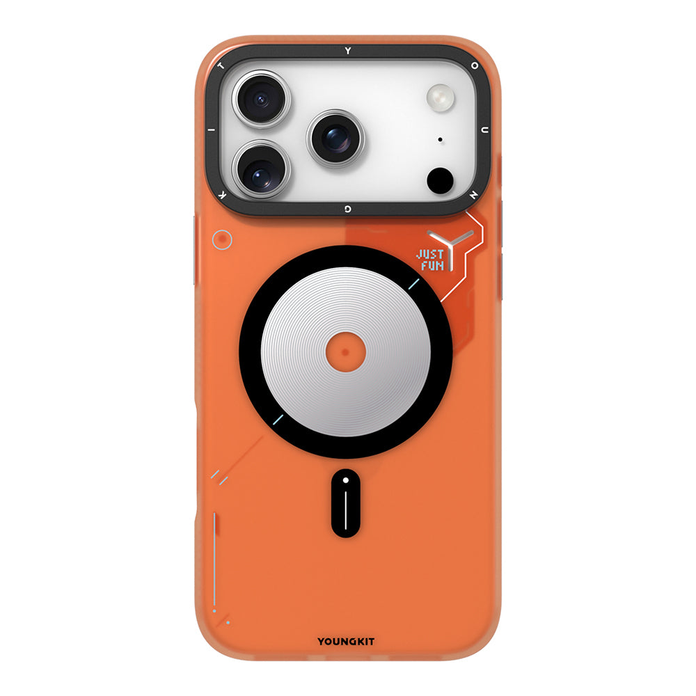 Youngkit Disc Battle iPhone 17 Pro M-safe Şarj Özellikli Disk Desenli Telefon Kılıfı