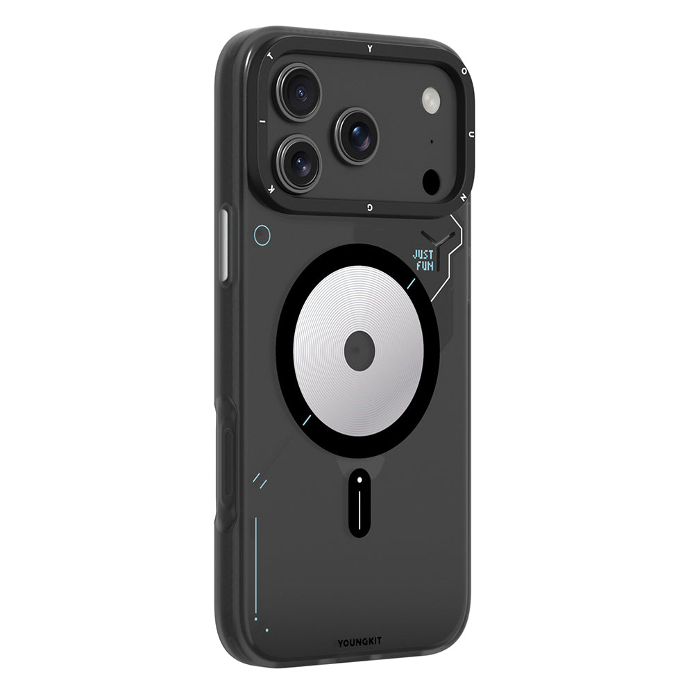 Youngkit Disc Battle iPhone 17 Pro M-safe Şarj Özellikli Disk Desenli Telefon Kılıfı