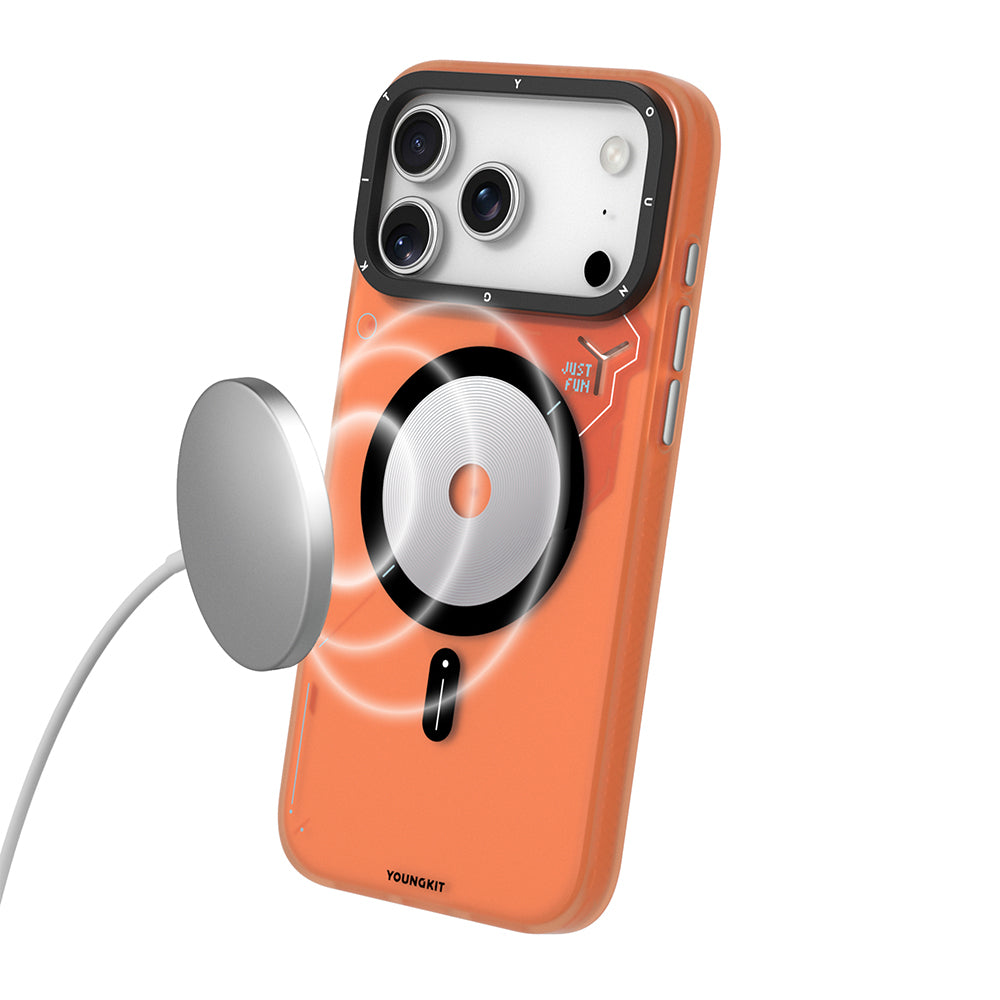 Youngkit Disc Battle iPhone 17 Pro M-safe Şarj Özellikli Disk Desenli Telefon Kılıfı