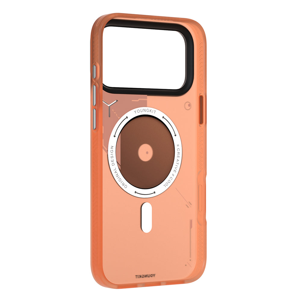 Youngkit Disc Battle iPhone 17 Pro M-safe Şarj Özellikli Disk Desenli Telefon Kılıfı