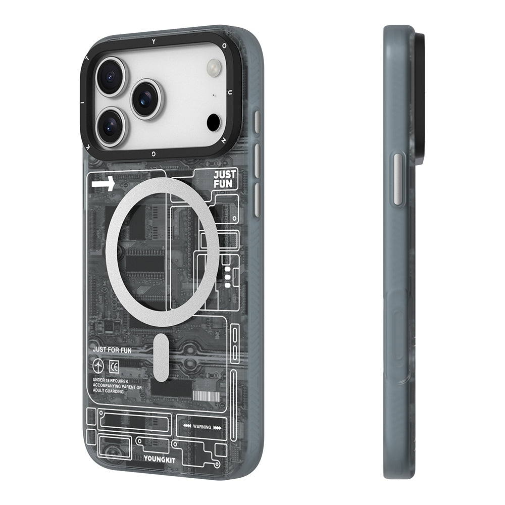 Youngkit Technology Serisi iPhone 17 Pro M-safe Şarj Özellikli Kamera Denetim Butonlu Kılıf