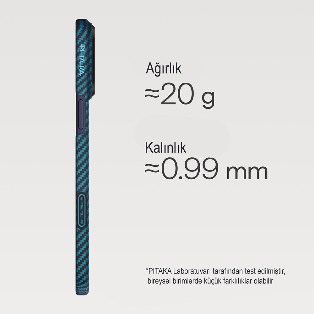Pitaka Ultra-Slim iPhone 17 Pro M-Safe Şarj Özellikli Kamera Kontrol Butonlu Aramid Fiber Kılıf