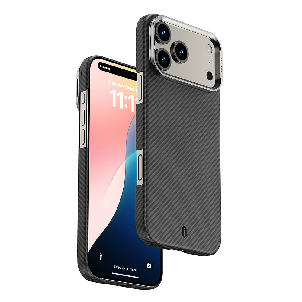Wiwu DCC-206 iPhone 17 Pro M-safe Şarj Özellikli Kamera Standlı Aramid Air Kılıf