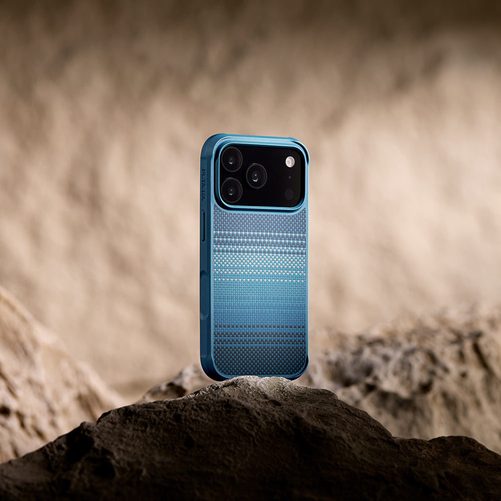 Pitaka Tactile Woven Sunset-Moonrise Aramid Pro Guard Serisi iPhone 17 Pro M-safe Kılıf