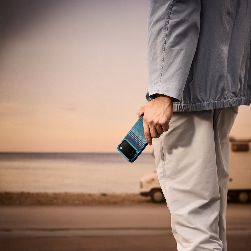 Pitaka Tactile Woven Sunset-Moonrise Aramid Pro Guard Serisi iPhone 17 Pro M-safe Kılıf