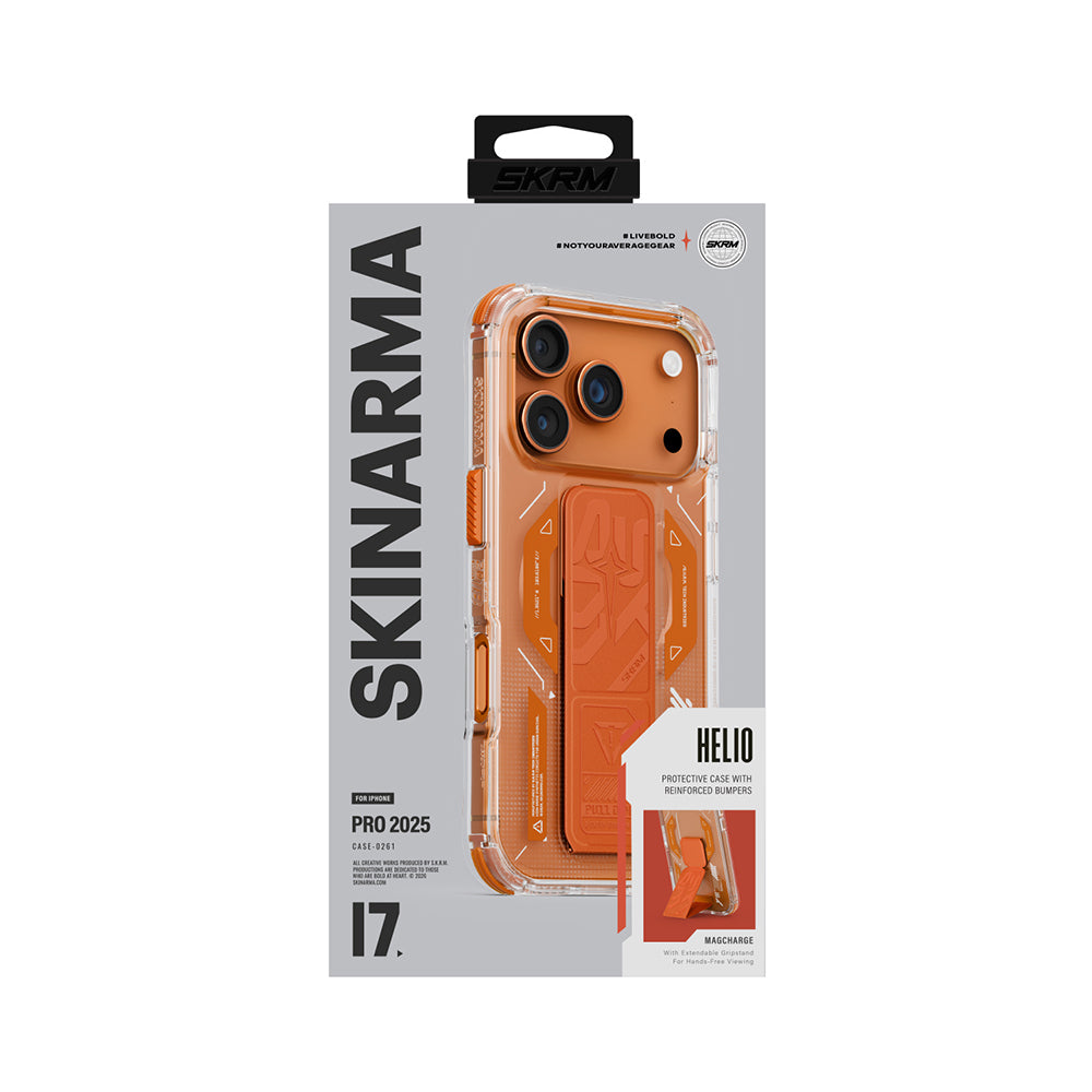Skinarma Helio Mag Charge iPhone 17 Pro M-safe Şarj Özellikli Teknoloji Desenli Standlı Kılıf