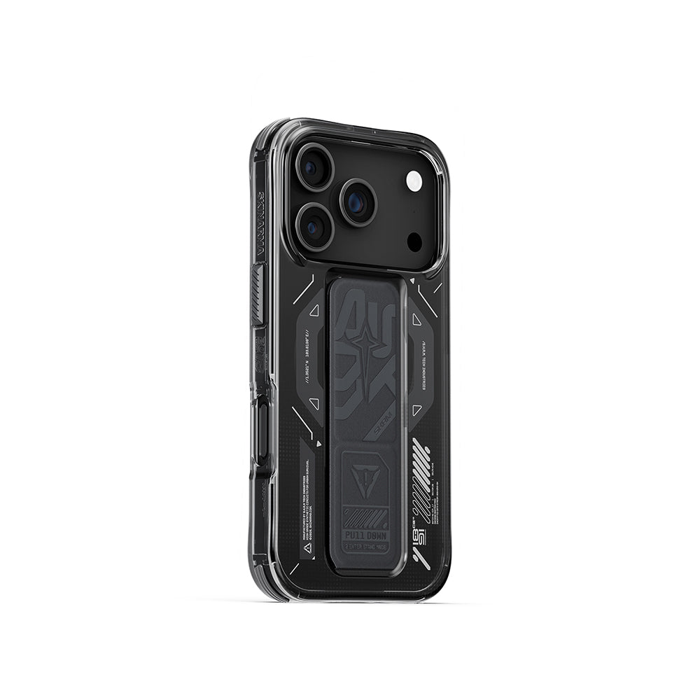 Skinarma Helio Mag Charge iPhone 17 Pro M-safe Şarj Özellikli Teknoloji Desenli Standlı Kılıf