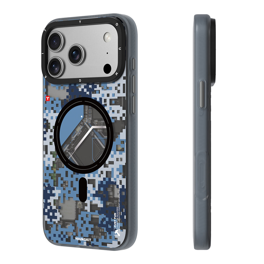 Youngkit Camouflage Sykell Serisi iPhone 17 Pro Kılıf M-Safe Şarj Özellikli Telefon Kılıfı