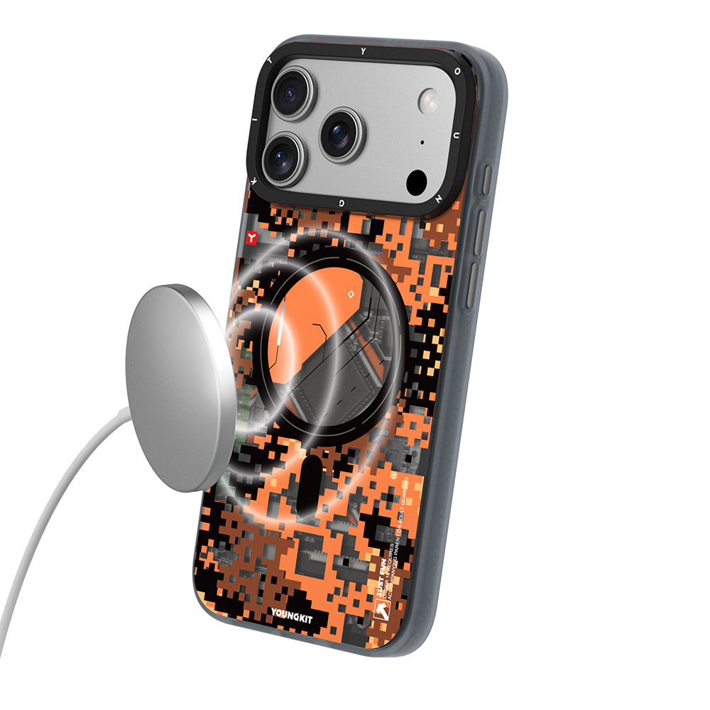 Youngkit Camouflage Sykell Serisi iPhone 17 Pro Kılıf M-Safe Şarj Özellikli Telefon Kılıfı