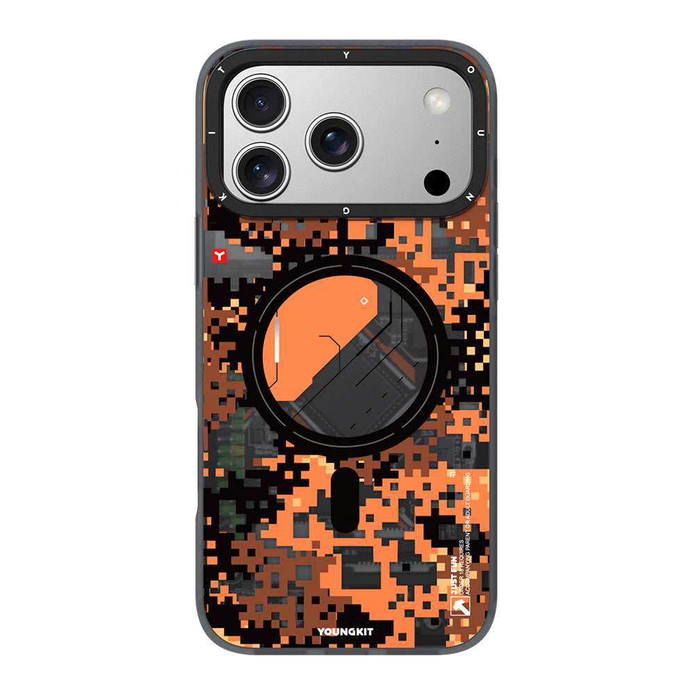 Youngkit Camouflage Sykell Serisi iPhone 17 Pro Kılıf M-Safe Şarj Özellikli Telefon Kılıfı