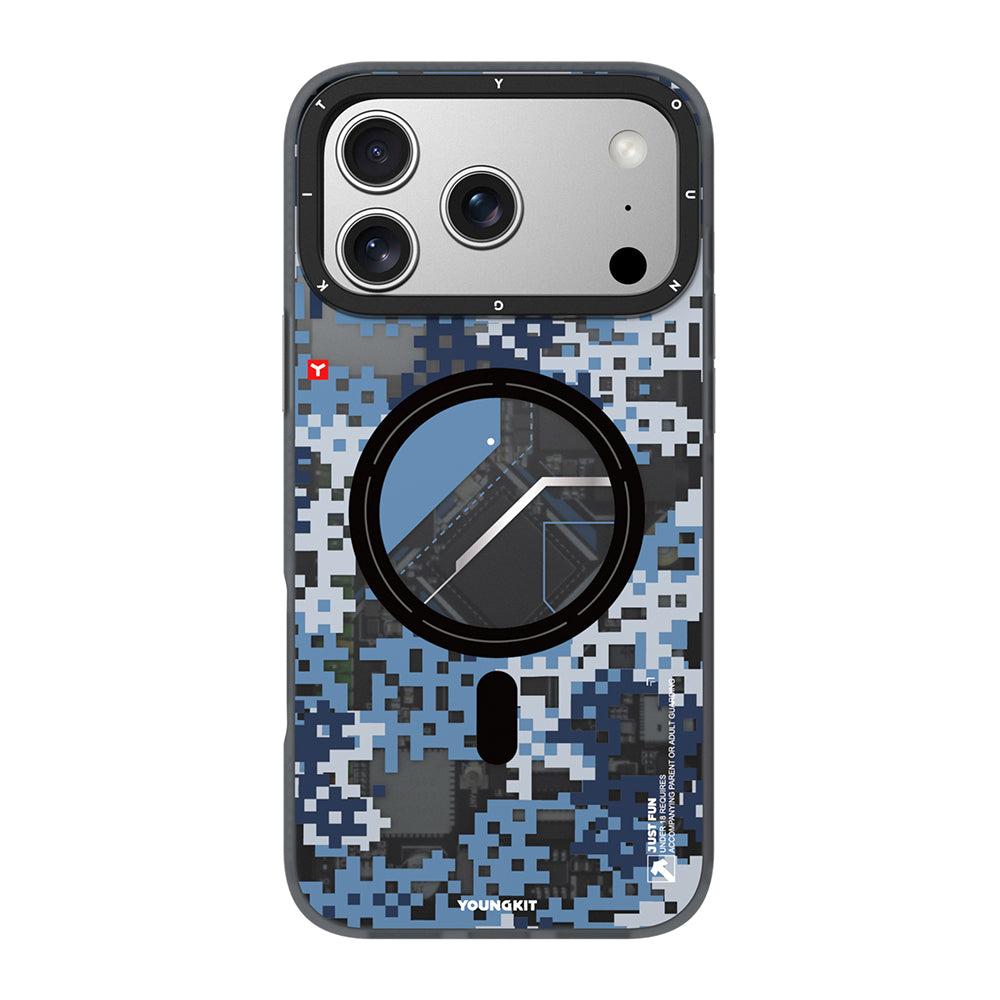 Youngkit Camouflage Sykell Serisi iPhone 17 Pro Kılıf M-Safe Şarj Özellikli Telefon Kılıfı