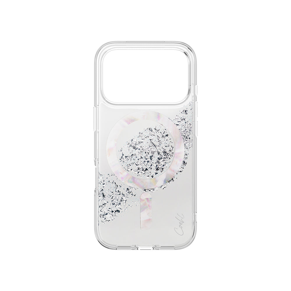 Coehl Crystelle iPhone 17 Pro M-safe Şarj Parlak Kristal Desenli Telefon Kılıfı