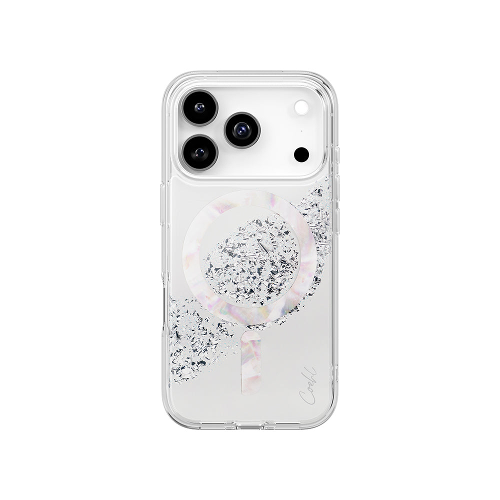 Coehl Crystelle iPhone 17 Pro M-safe Şarj Parlak Kristal Desenli Telefon Kılıfı