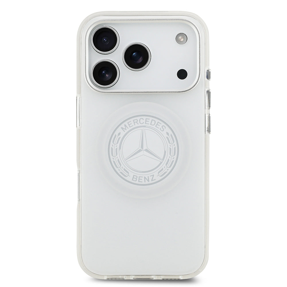 Mercedes Benz iPhone 17 Pro Orjinal Lisanslı M-safe Şarj Özellikli Buzlu PC Nostaljik Yıldız Dizayn Kılıf