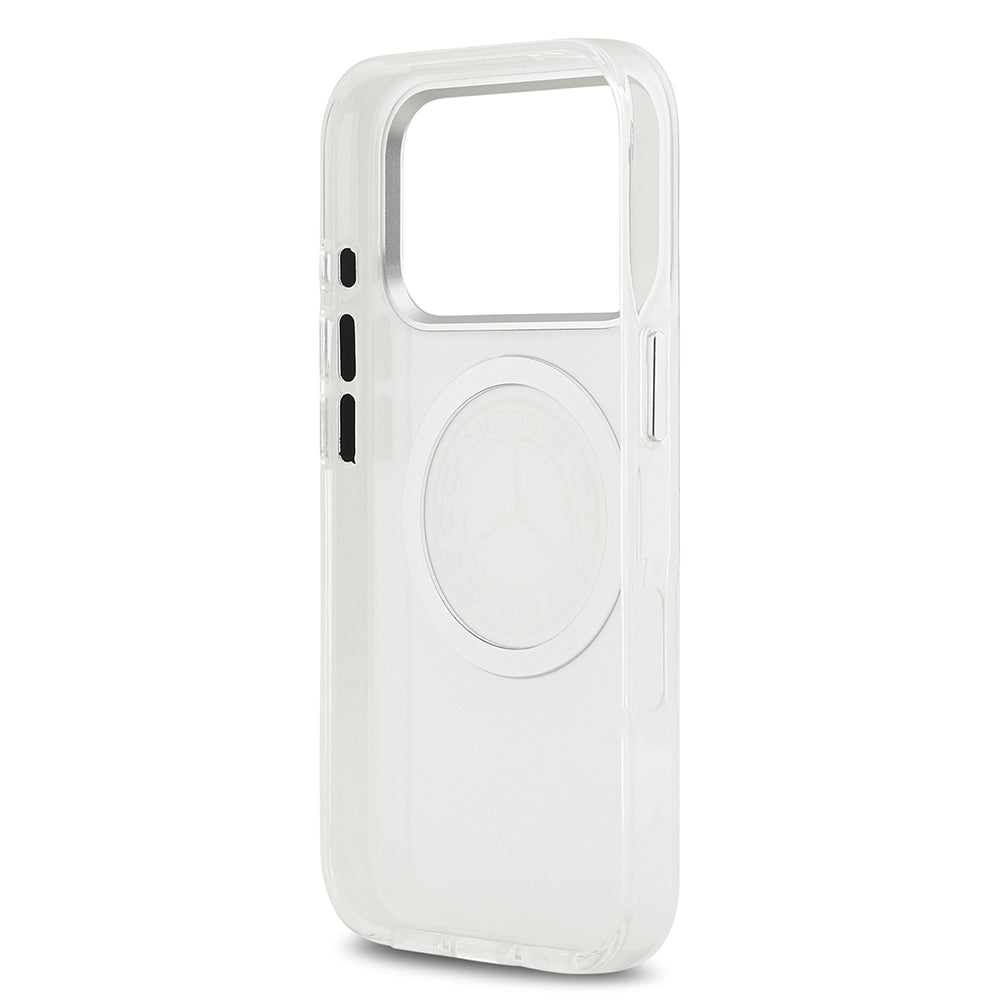Mercedes Benz iPhone 17 Pro Orjinal Lisanslı M-safe Şarj Özellikli Buzlu PC Nostaljik Yıldız Dizayn Kılıf