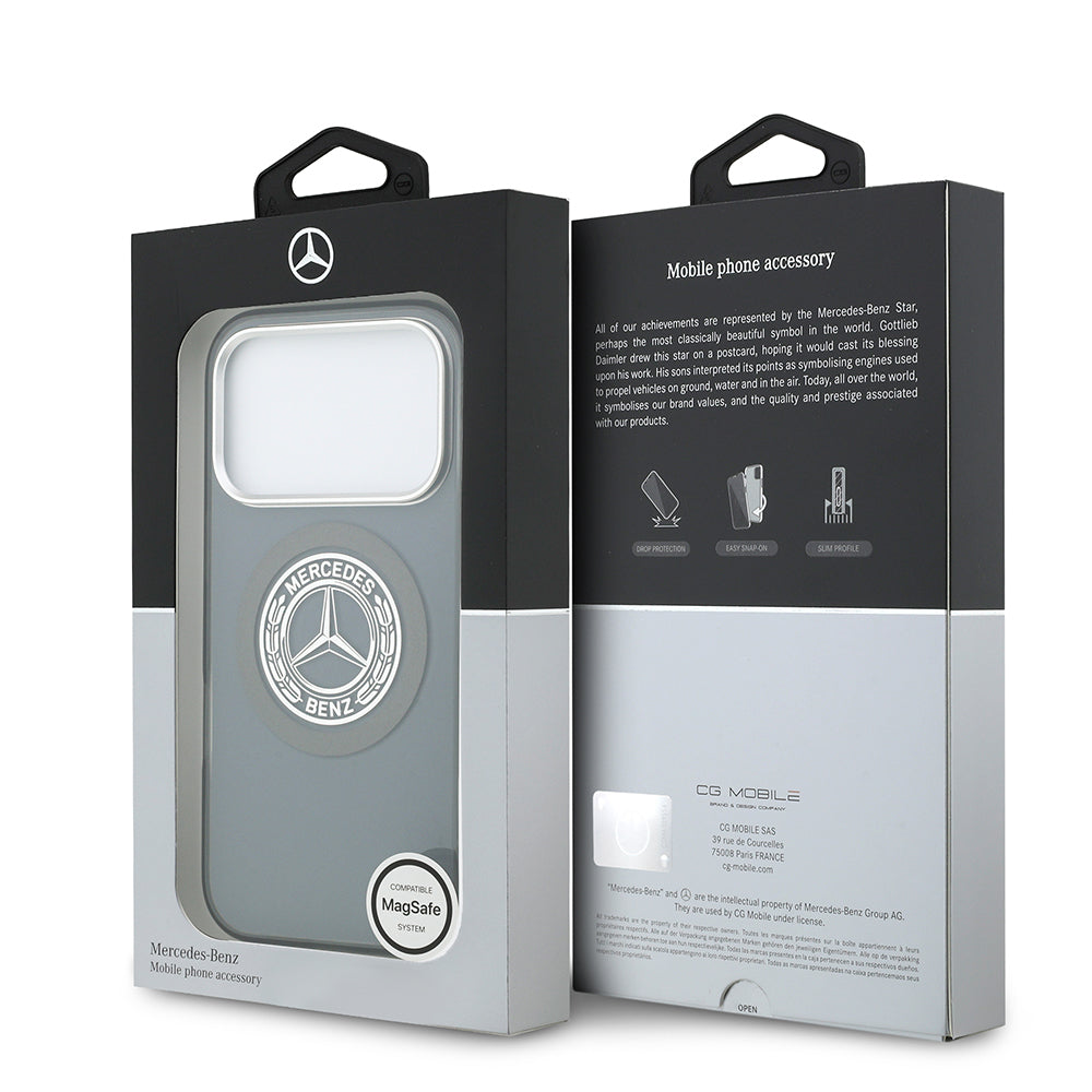 Mercedes Benz iPhone 17 Pro Orjinal Lisanslı M-safe Şarj Özellikli Çift Katmanlı PC Nostaljik Yıldız Dizayn Kılıf