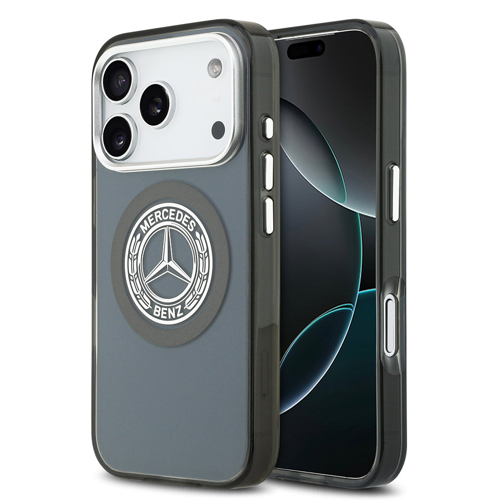 Mercedes Benz iPhone 17 Pro Orjinal Lisanslı M-safe Şarj Özellikli Çift Katmanlı PC Nostaljik Yıldız Dizayn Kılıf