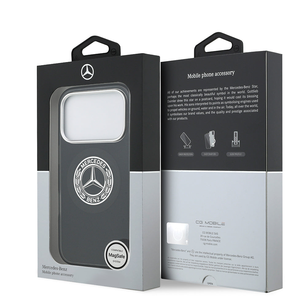 Mercedes Benz iPhone 17 Pro Orjinal Lisanslı M-safe Şarj Özellikli Çift Katmanlı PC Nostaljik Yıldız Dizayn Kılıf