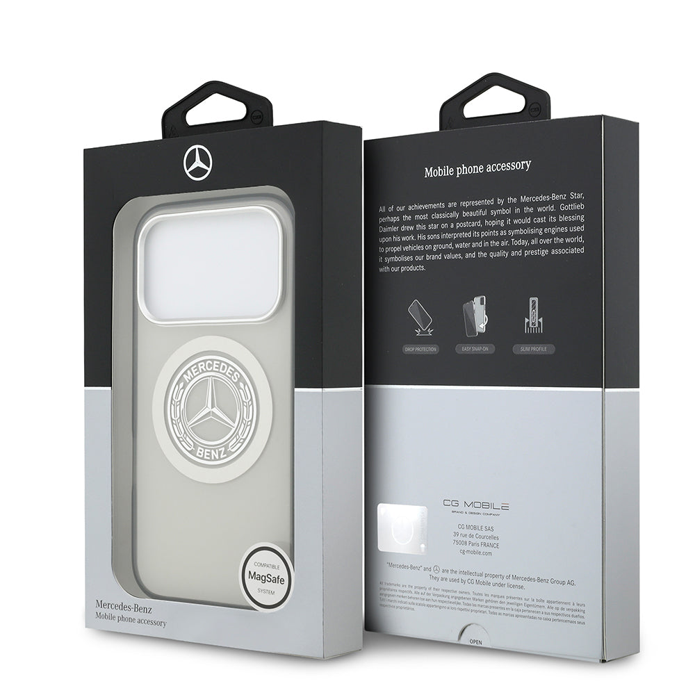 Mercedes Benz iPhone 17 Pro Orjinal Lisanslı M-safe Şarj Özellikli Çift Katmanlı PC Nostaljik Yıldız Dizayn Kılıf