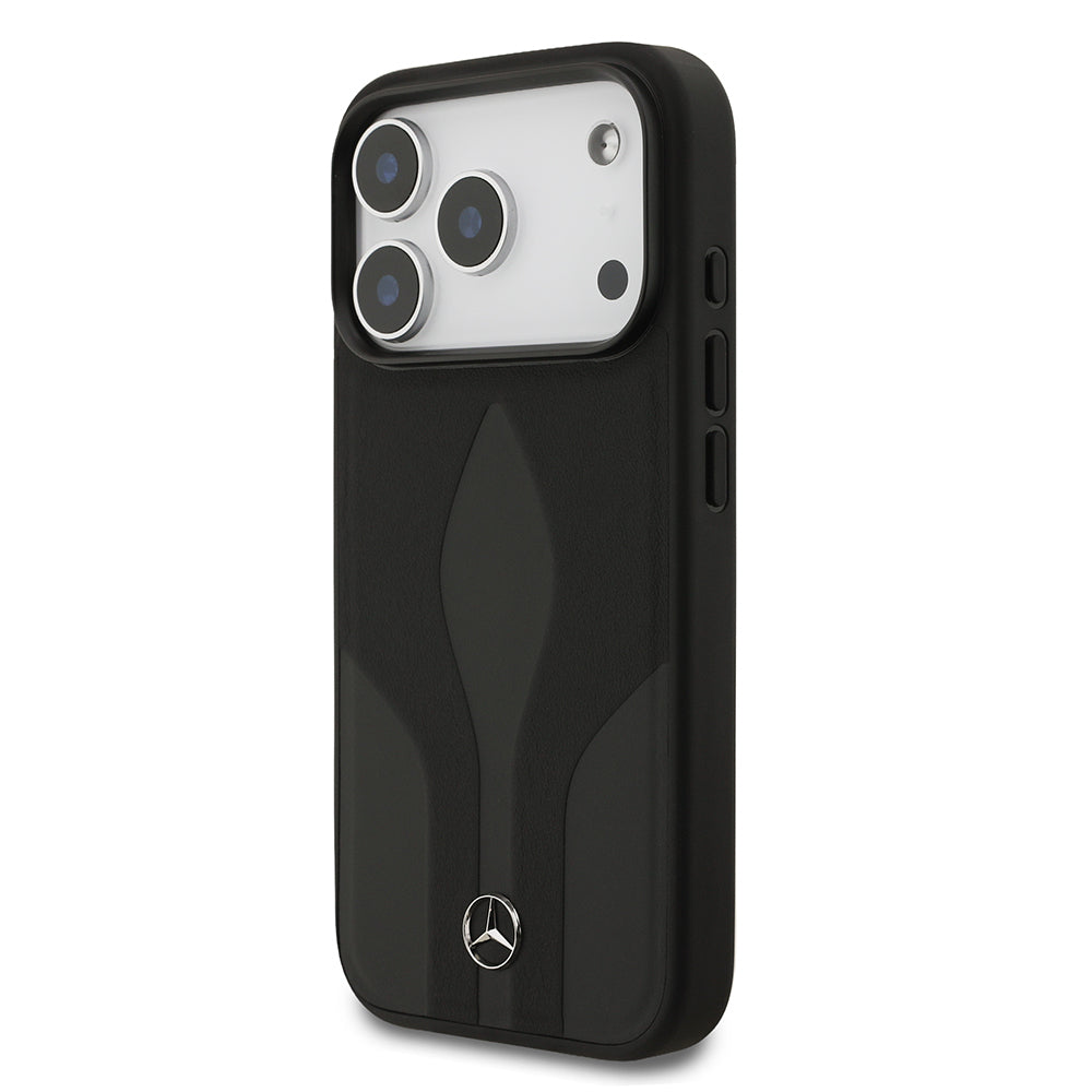 Mercedes Benz iPhone 17 Pro Orjinal Lisanslı M-safe Şarj Özellikli Dokulu Desenli Deri Kılıf