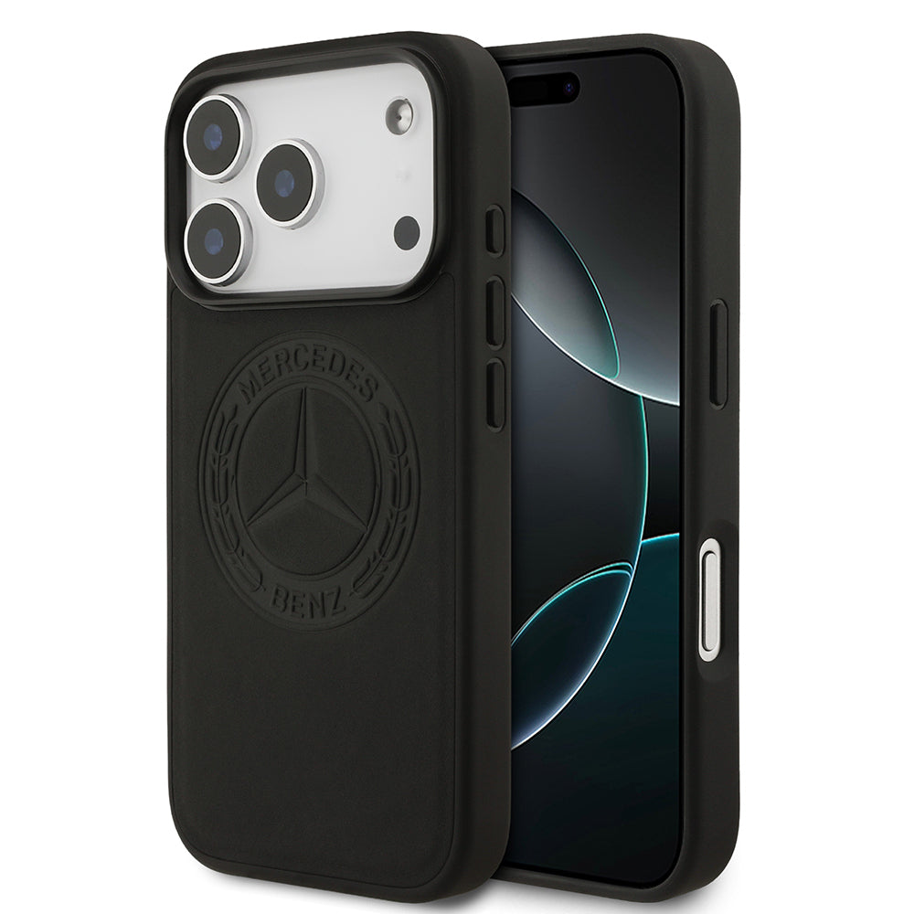Mercedes Benz iPhone 17 Pro Orjinal Lisanslı M-safe Hakiki Deri Nostaljik Yıldız Dizayn Telefon Kılıfı