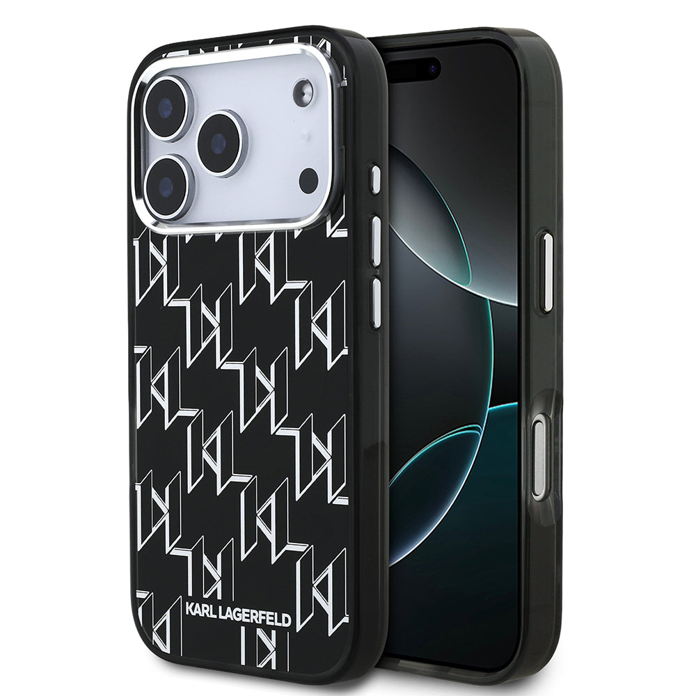 Karl Lagerfeld iPhone 17 Pro Orjinal Lisanslı M-safe Şarj Özellikli IML Baskılı Monogram Dizayn Kılıf