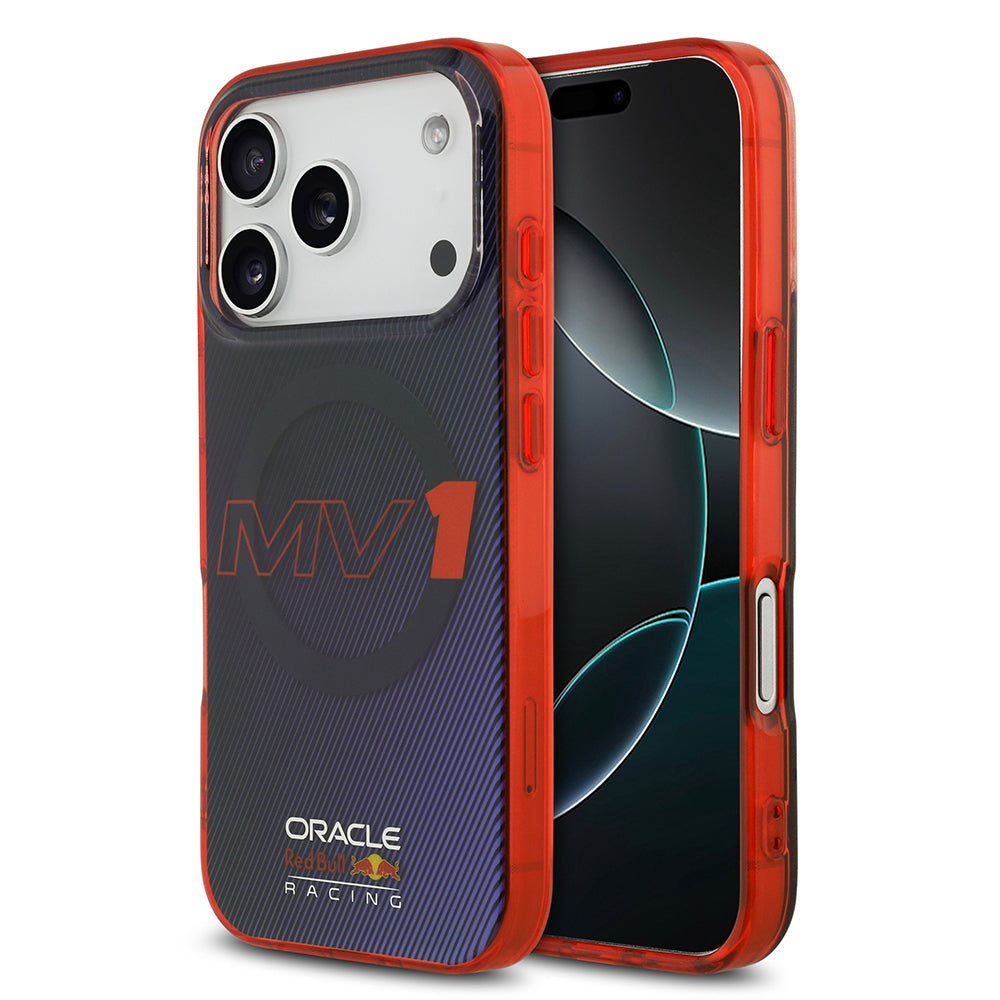 Apple iPhone 17 Pro Redbull Orjinal Lisanslı M-safe Şarj Özellikli Çift Katmanlı Çizgi Desenli Sert PC MV Kılıf