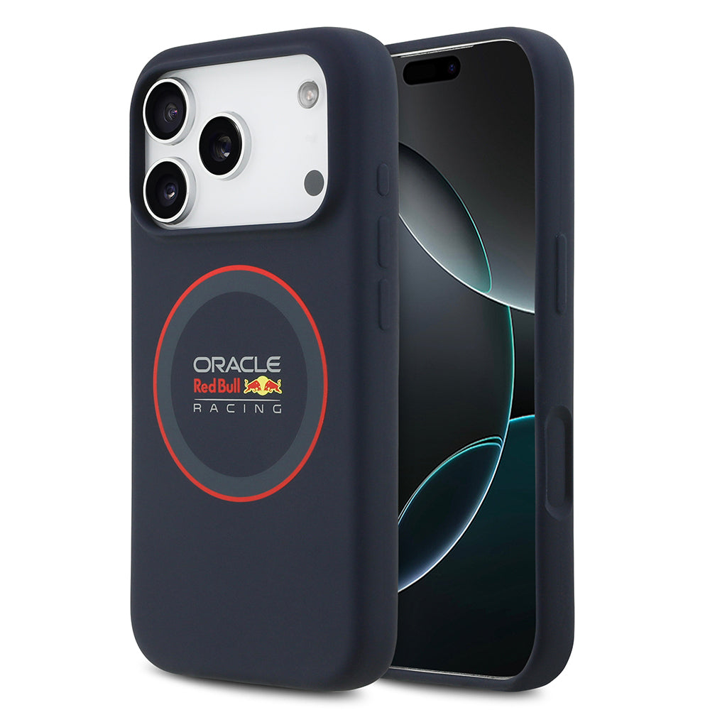 Apple iPhone 17 Pro Redbull Orjinal Lisanslı M-safe Şarj Özellikli Kırmızı Halka ve Logo Silikon Kılıf