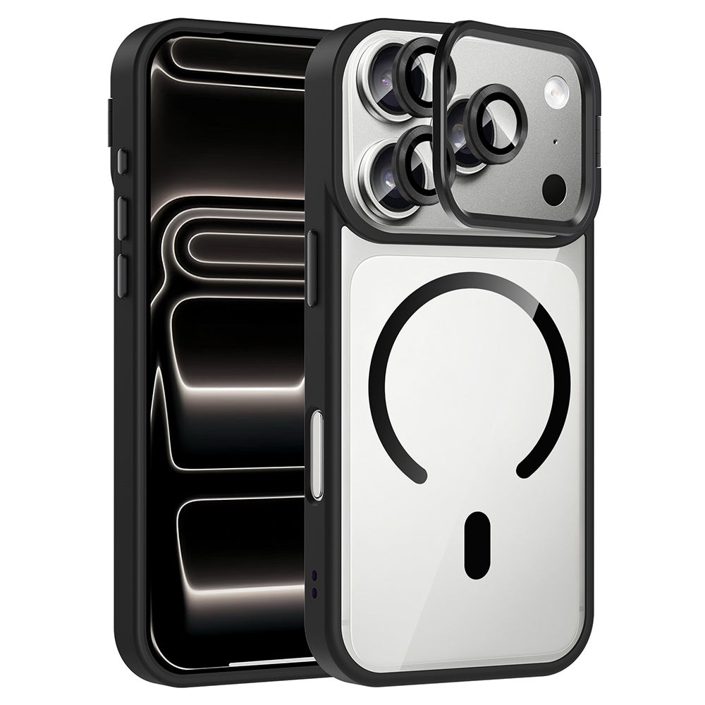 Cepax iPhone 17 Pro Standlı ve Kamera Lens Hediyeli M-Safe Şarj Özellikli Etro Kılıf