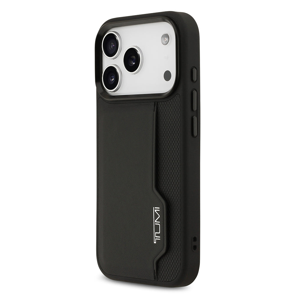 TUMI iPhone 17 Pro Orjinal Lisanslı Deri Dikey Kartlıklı Telefon Kılıfı