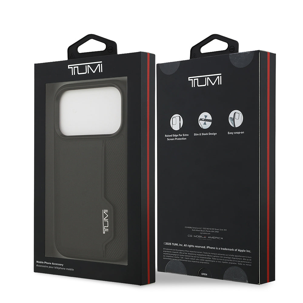 TUMI iPhone 17 Pro Orjinal Lisanslı Deri Dikey Kartlıklı Telefon Kılıfı