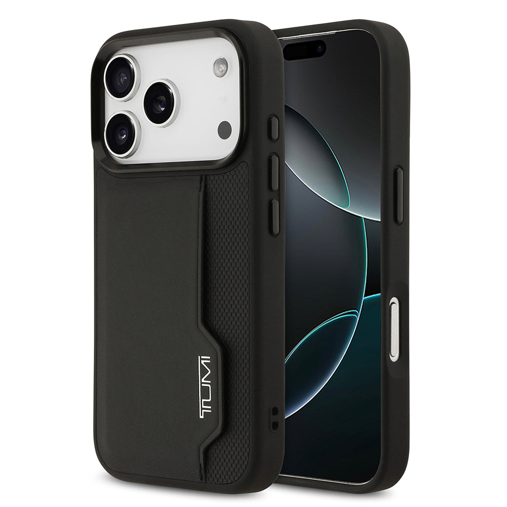 TUMI iPhone 17 Pro Orjinal Lisanslı Deri Dikey Kartlıklı Telefon Kılıfı