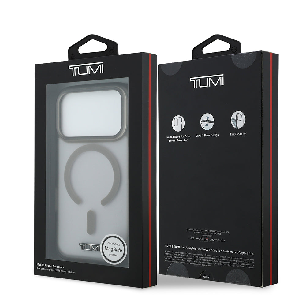 TUMI iPhone 17 Pro Orjinal Lisanslı M-safe Şarj Özellikli Buzlu Transparan Telefon Kılıfı