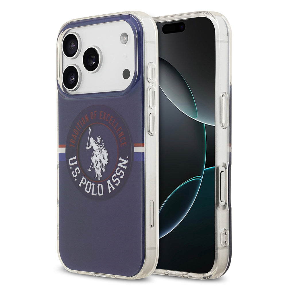 U.S. Polo Assn. iPhone 17 Pro Orjinal Lisanslı M-safe Şarj Özellikli IML Stripe Logolu Kılıf