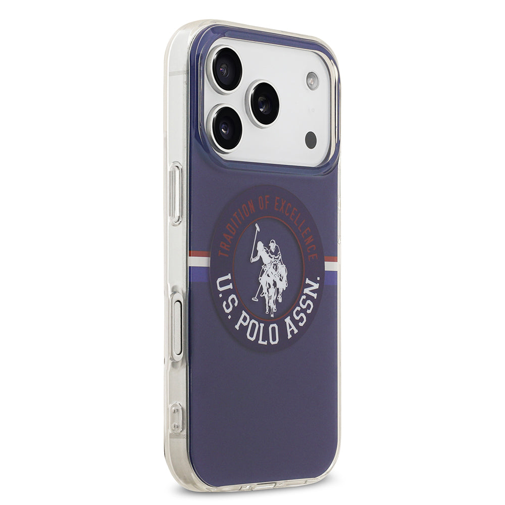 U.S. Polo Assn. iPhone 17 Pro Orjinal Lisanslı M-safe Şarj Özellikli IML Stripe Logolu Kılıf