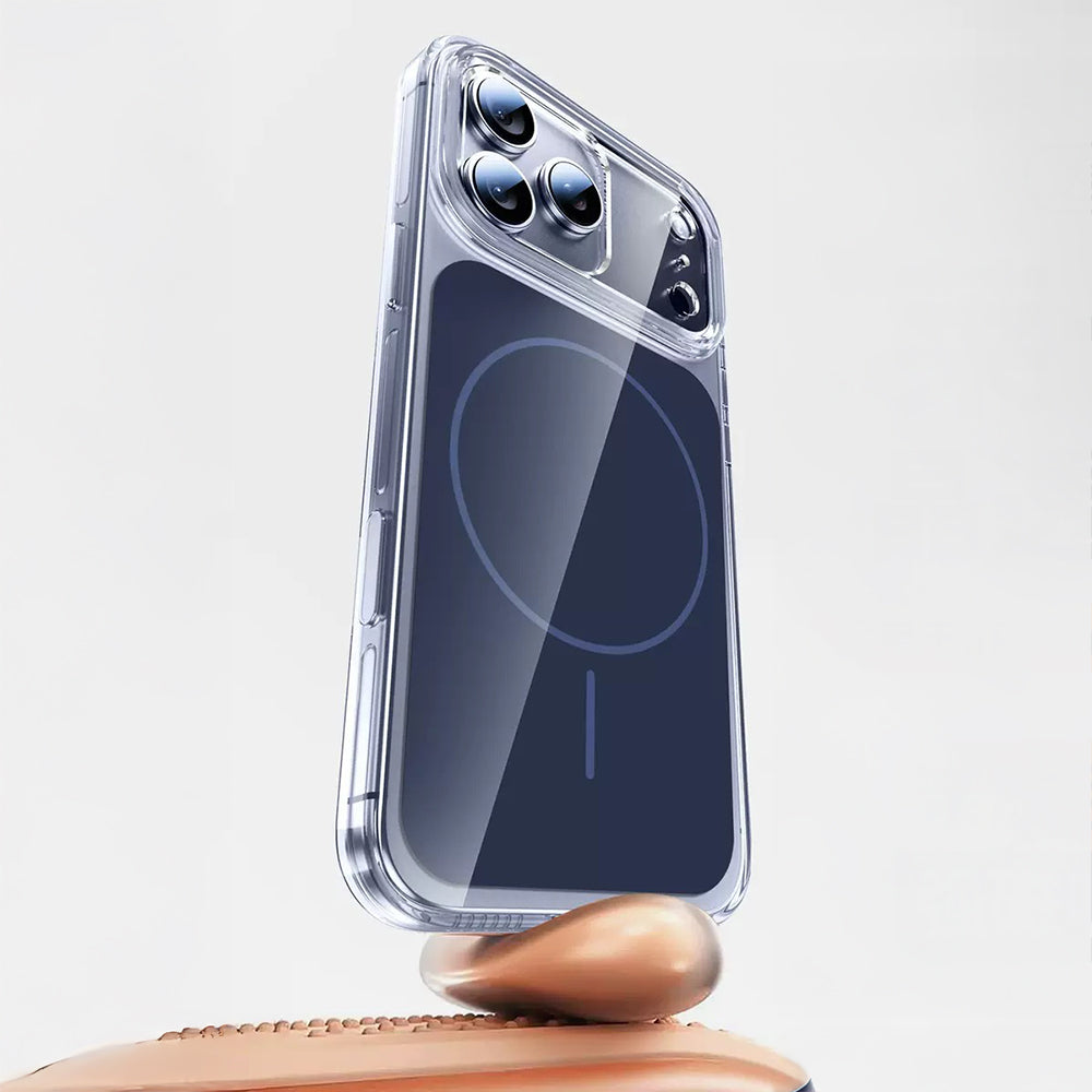 Cepax iPhone 17 Pro M-safe Şarj Özellikli Şeffaf Kamera Kontrol Butonlu Lugano Kılıf