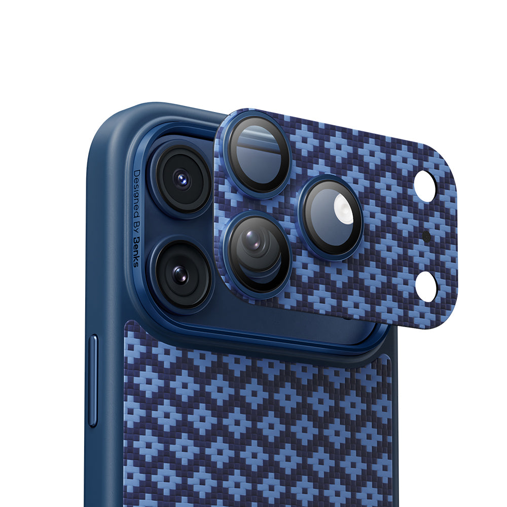 Benks ArmorWarrior ArmorGrid Serisi iPhone 17 Pro Max Kevlar Kamera Lens Koruyucu