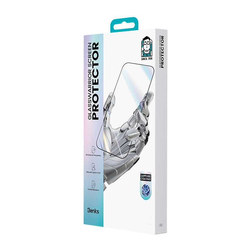 Benks Glass Warrior iPhone 17 Pro Max Safir Coating 0.3mm Cam Ekran Koruyucu + Kolay Uygulama Aparatı