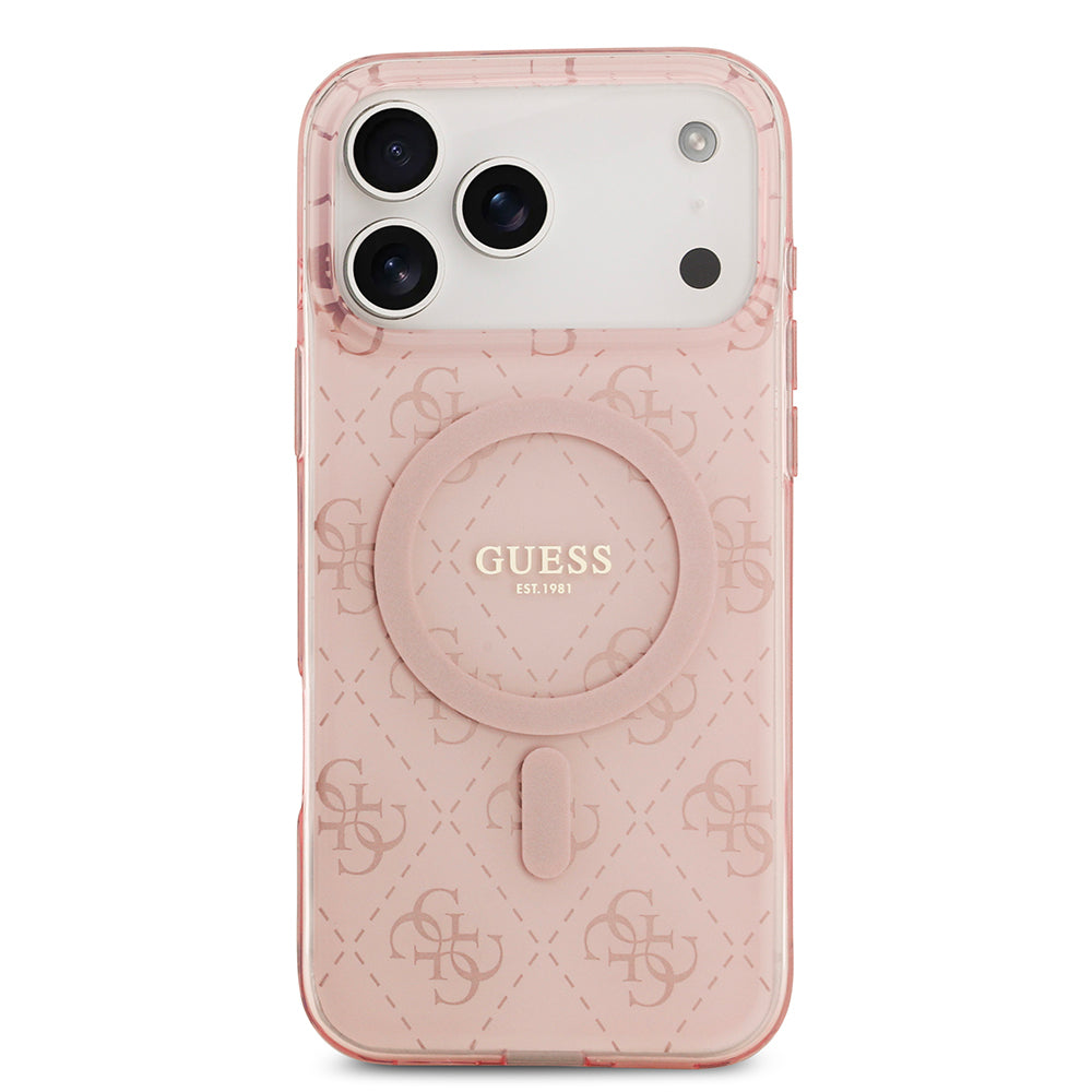 Guess iPhone 17 Pro Max Orjinal Lisanslı M-safe Şarj Özellikli IML Baskılı Klasik Logolu 4G Desenli Kılıf