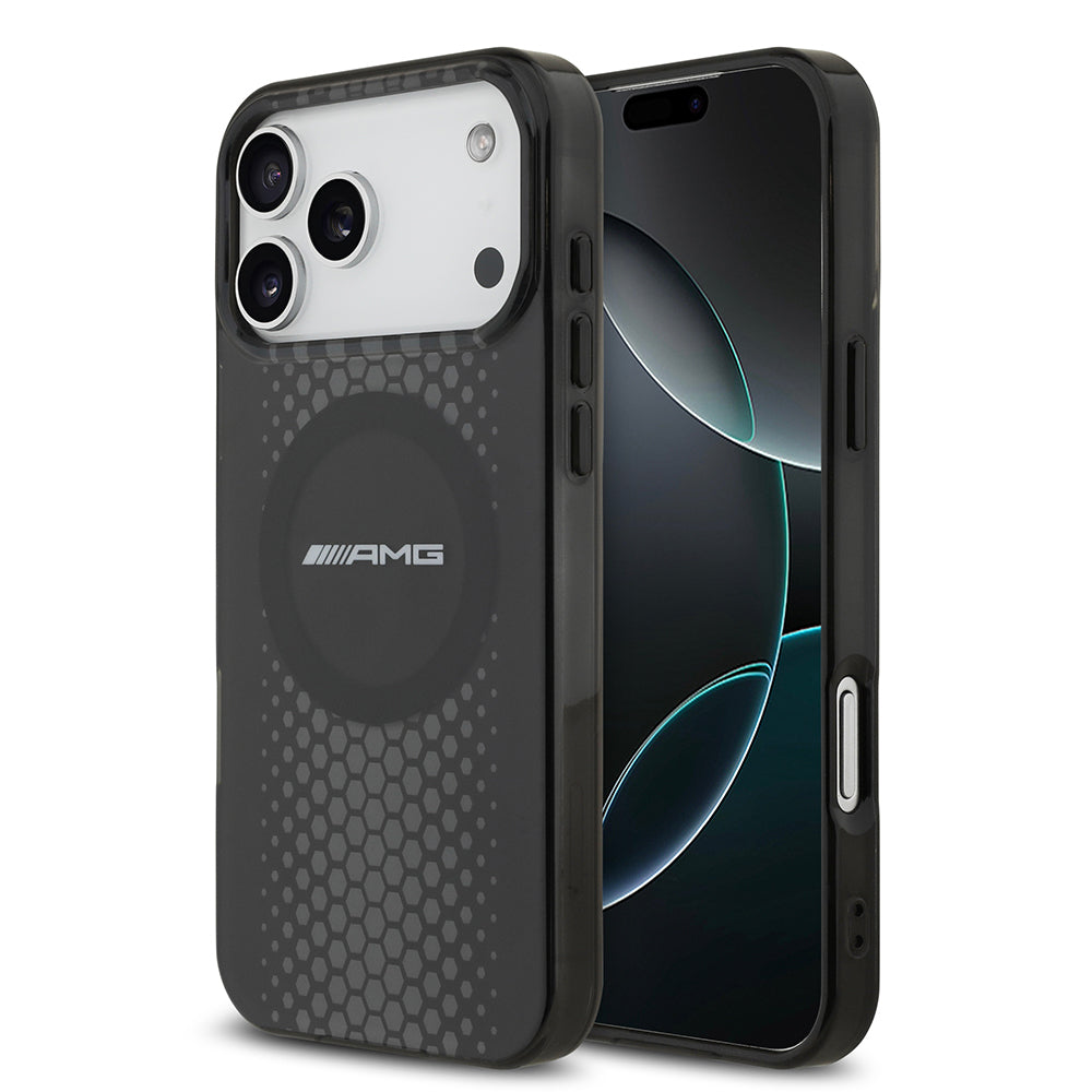 AMG iPhone 17 Pro Max Orjinal Lisanslı Çift Katmanlı Büyük Logolu Petek Desenli Kılıf