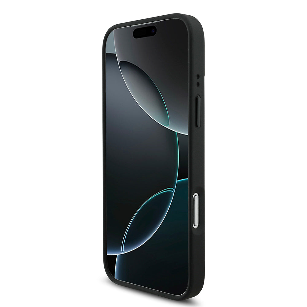 BMW iPhone 17 Pro Max Orjinal Lisanslı M-safe Şarj Özellikli M Logolu Üç Şeritli Delikli Deri Kılıf