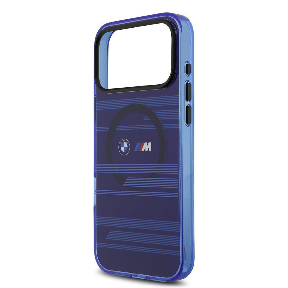 BMW iPhone 17 Pro Max Orjinal Lisanslı M-safe Şarj Özellikli Metal Kamera Butonlu Yatay Şeritli M Dizayn Kılıf