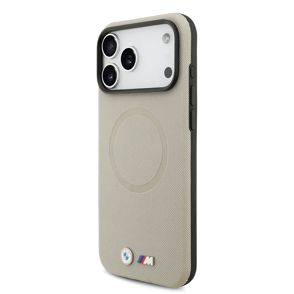 BMW iPhone 17 Pro Max Orjinal Lisanslı M-safe Şarj Özellikli Metal Logolu Delikli M Dizayn Deri Kılıf