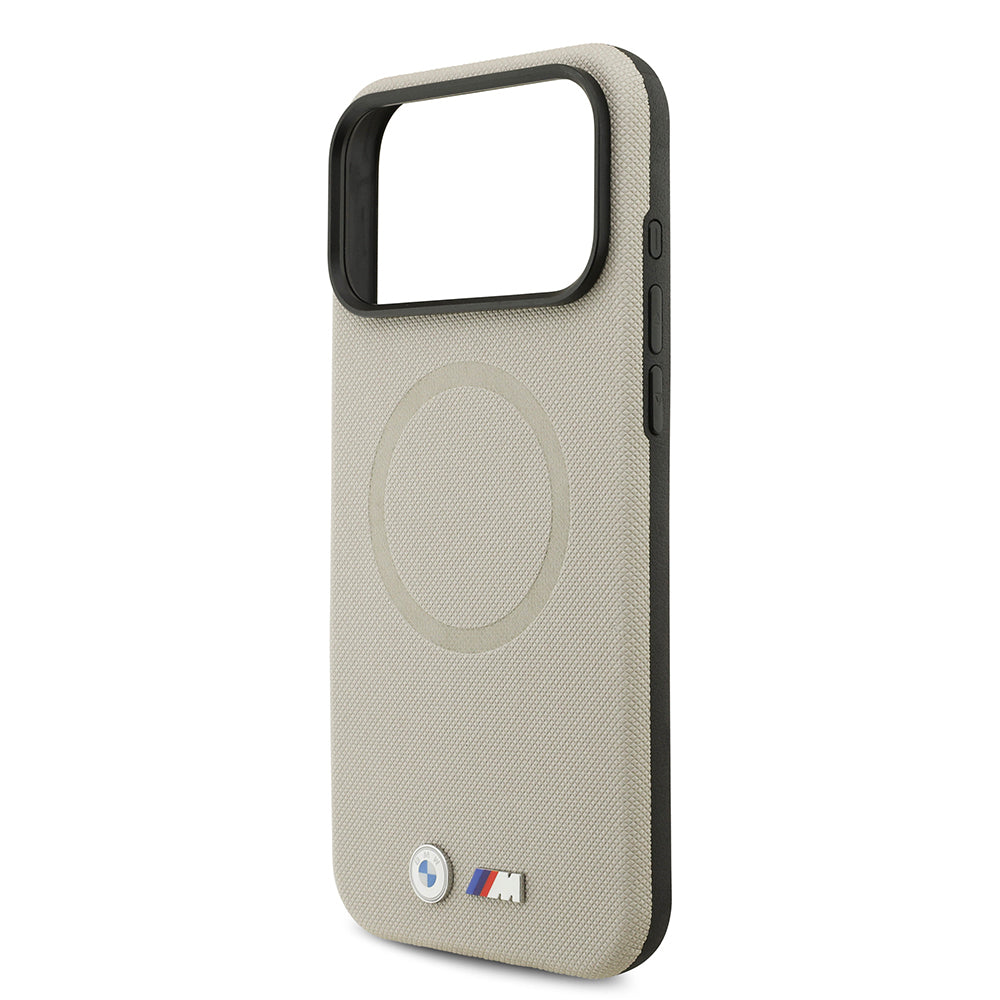 BMW iPhone 17 Pro Max Orjinal Lisanslı M-safe Şarj Özellikli Metal Logolu Delikli M Dizayn Deri Kılıf