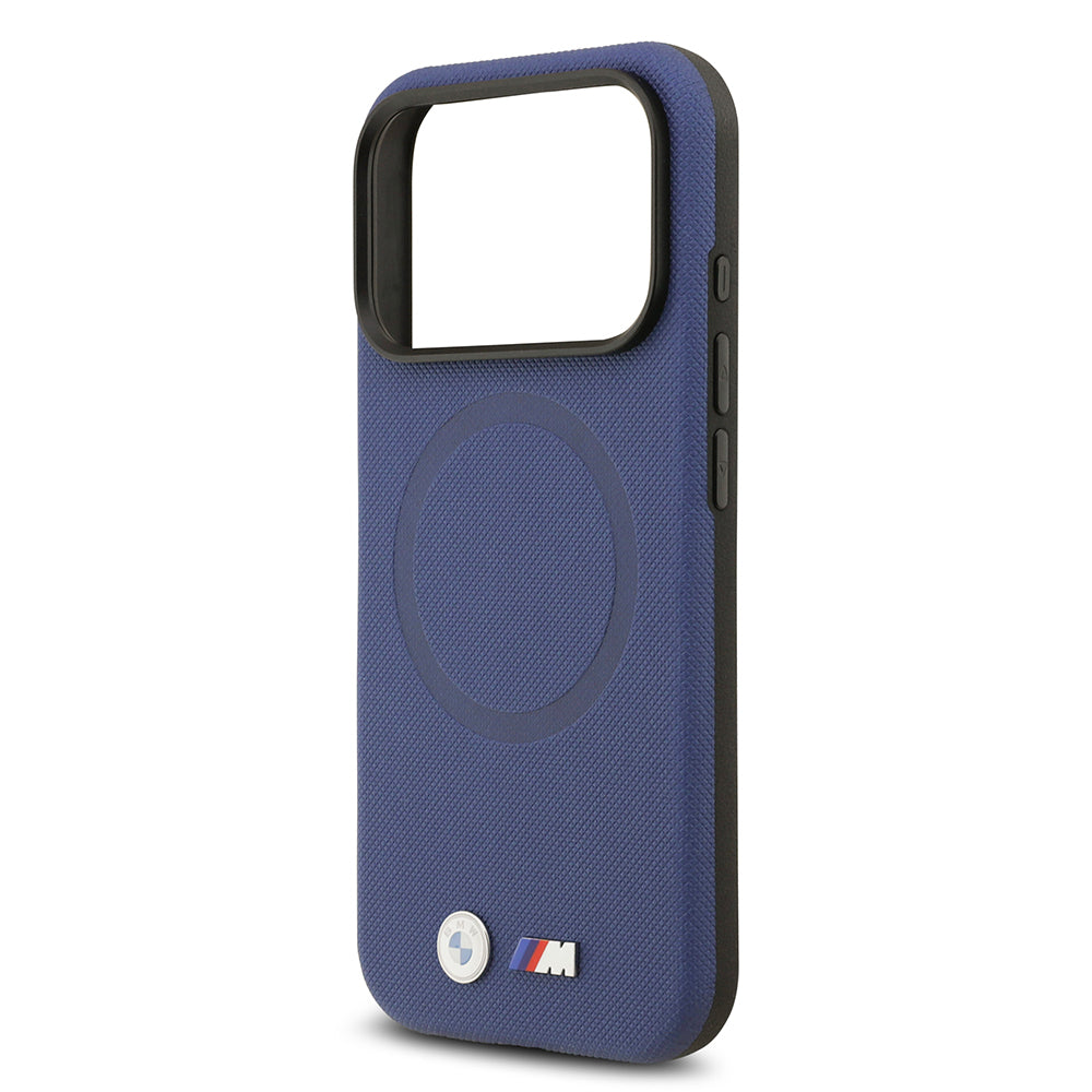 BMW iPhone 17 Pro Max Orjinal Lisanslı M-safe Şarj Özellikli Metal Logolu Delikli M Dizayn Deri Kılıf